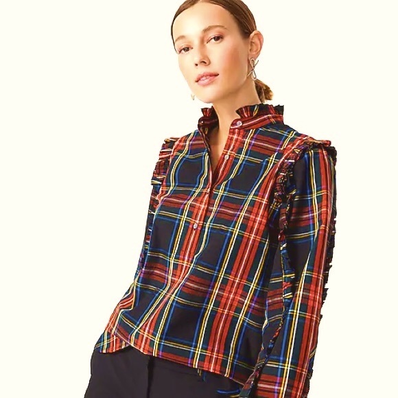 J. Crew Tops - JCREW Classic-fit Ruffle-Popover NWT M Multi